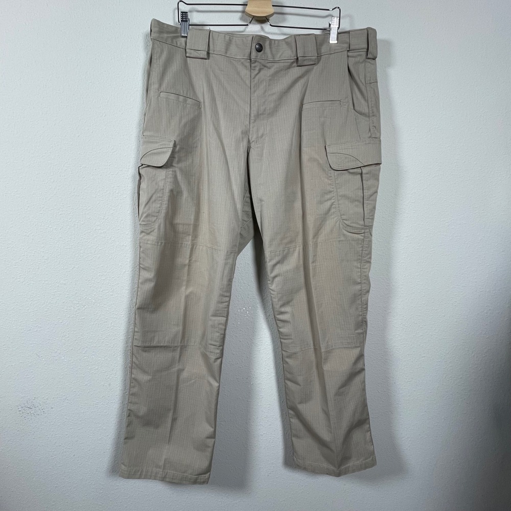 5.11 Tactical Cargo Pants Mens Tan Ripstop Multi Pocket Outdoor Workwear Slacks